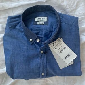 Men’s Zara Denim Long Sleeve Button Down Shirt